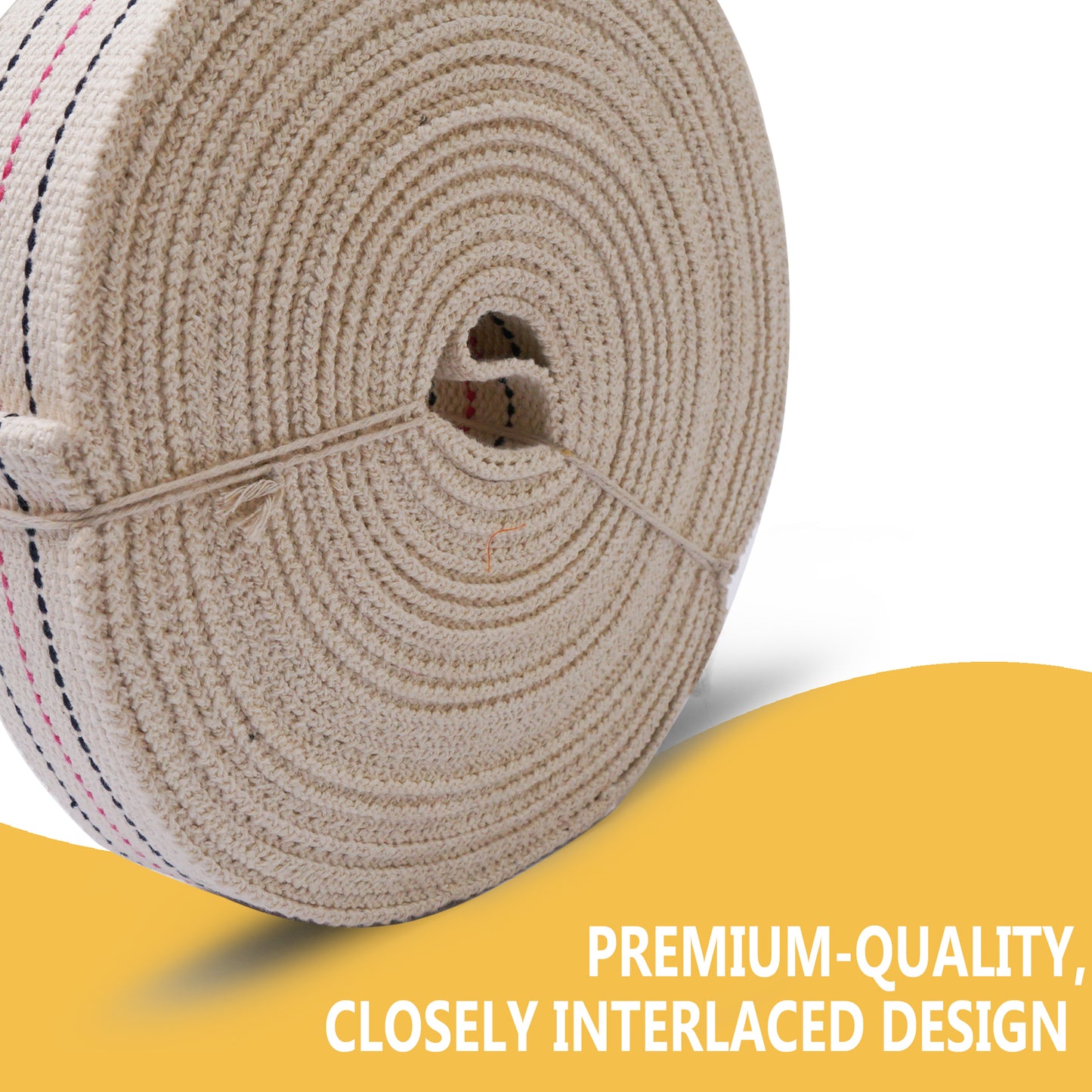 100% Cotton Furniture Webbing Strap Heavy Duty with 2 and 3 line pattern -2 inch Width for moving and storage