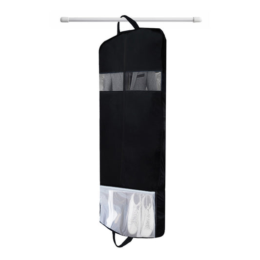 100% Travel Cotton Garment bag, Clear Window garment protector, Dust-proof, wrinkle-free Suit and Dress wardrobe organizer for easy storage