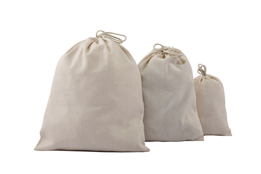 100% Cotton Canvas Double Drawstring Pouch for everyday use